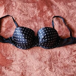 Aerie Black Paisley Dot Holly Push Up Bra 36D